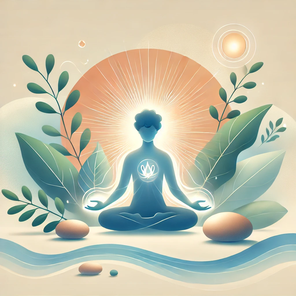 Reiki a person sitting in a lotus position